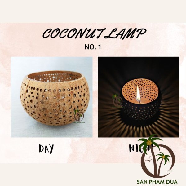 Đèn Trang Trí Gáo Dừa Dùng Nến Tealight Mã 01
