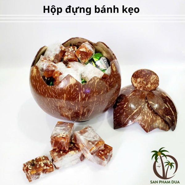 Hộp Đựng Mứt Bánh Kẹo Bằng Gáo Dừa - Hình ảnh 2