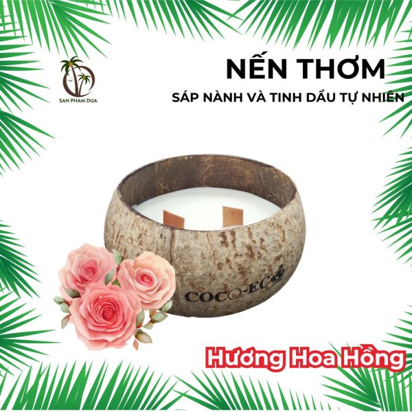 Nến Thơm Tinh Dầu Hoa Hông, Nhẹ Nhàng Ấm Áp - Hình ảnh 5