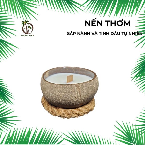 Nến Thơm Gáo Dừa Hương Vani, Tạo Không Khí Ấm Áp - Hình ảnh 3