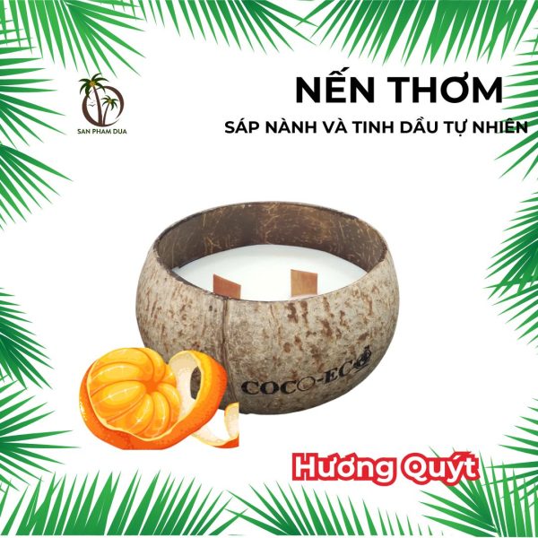 Nến Thơm Tinh Dầu Quýt, Làm Sạch Không Khí, Đuổi Côn Trùng - Hình ảnh 5