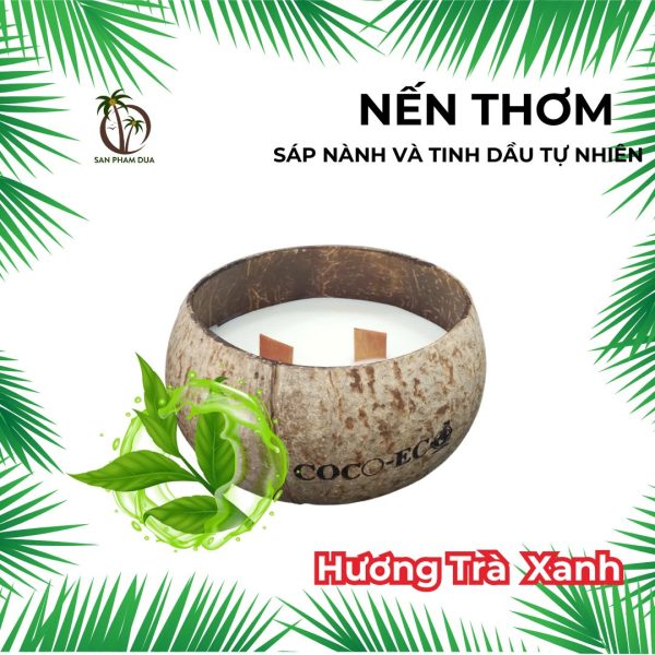 Nến Thơm Hương Trà Xanh, Khử Mùi, Tạo Không Gian Tươi Mát - Hình ảnh 5