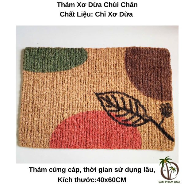 Thảm Xơ Dừa 40x60cm In Chiếc Lá - Hình ảnh 3